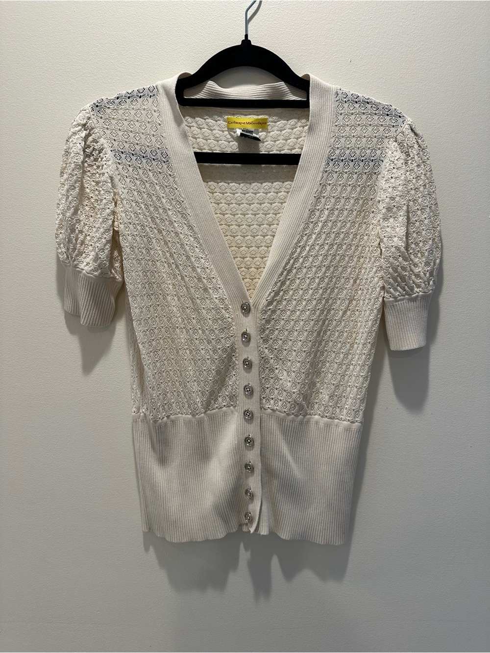 Catherine Malandrino Cream Lace Knit Top